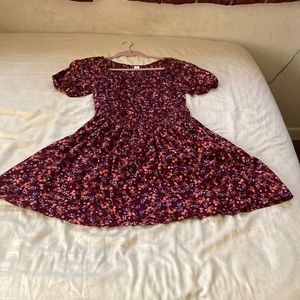 Old Navy size small maroon floral dress